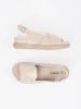 Beige sandals with leather insole