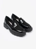 Patent Leather Loafers with Studs