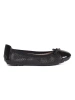 Glossy Black Ballet Flats with a Bow