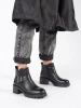 Black Leather Ankle Boots with Decorative Buckle by Sergio Leone