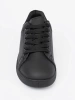 Black matte finish sneakers with lacing
