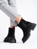 Vinceza Black Suede Ankle Boots