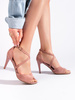 Suede Blush Pink High Heel Sandals by Sergio Leone