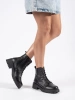 Black Leather Ankle Boots with Chunky Sole by Sergio Leone