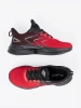 Black and red sports shoes