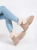 Cozy Beige Platform Snow Boots with Faux Shearling Trim