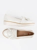 White Patent Loafers with Bow