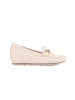 Beige wedge loafers