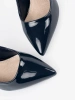 Navy blue patent stiletto pumps