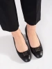 Black block heel pumps