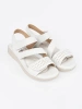 White women's velcro sandals