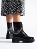 Black Ankle Boots with Chains by Sokolski