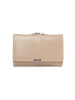 Women's beige faux leather wallet