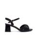 Black elegant low block heel sandals