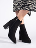 Black Suede Block Heel Booties