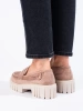 Suede Platform Loafers in Blush Pink