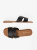 Black women's slides made from faux leather