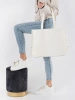Large white studded shopper bag