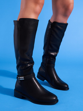 Classic Black Flat Heel Boots