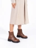 Sergio Leone Brown Leather Ankle Boots with Chunky Sole