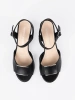 Women's block heel sandals with open heel black