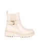 Creamy Classic Ankle Boots with Decorative Strap