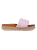 Pink Vinceza espadrille slides with thick soles
