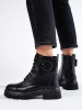 Black Faux Leather Ankle Boots