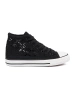 Black perforated high-top sneakers