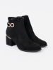 Black women's ankle boots with elegant buckle