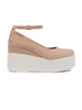 Beige Wedge Heels