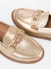 Golden Stylish Women's Moccasins