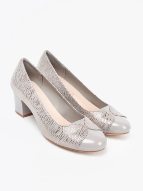 Grey pumps with silver embellishments