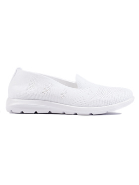 White Textile Slip-On Shoes