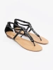 Black flat thong sandals