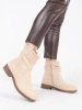 Beige Western Ankle Boots