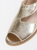 Golden Women's Sandals with Cutouts