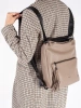 Beige Backpack-Style Handbag with Tassels
