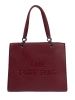 Burgundy Tote Bag with Embossed Lettering