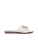 Women's white flat sandals