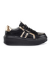 Black Platform Leather Sneakers