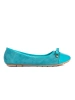 Blue Patent-Toe Flats