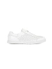 White perforated natural leather sneakers