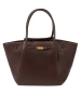 Spacious dark brown bag made of eco-leather