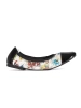 Floral Pattern Ballet Flats with Patent Toe