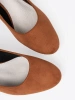 Brown Pumps with Decorative Silver Heel