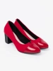 Red Pumps with Patent Toe Cap