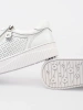 White leather platform sneakers