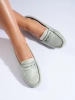 Suede Light Green Loafers