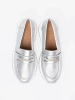 Silver moccasins with decorative gold element